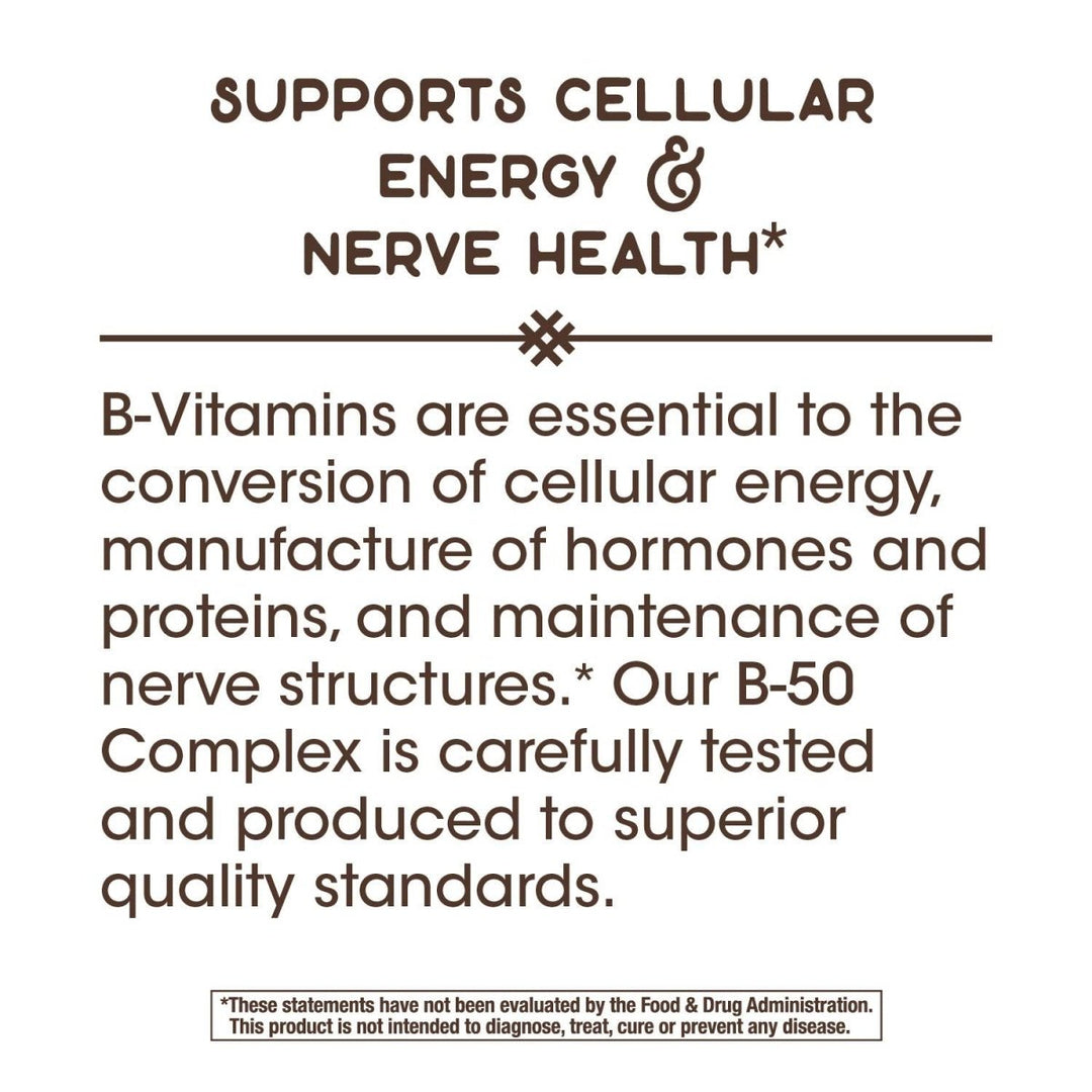 Nature's Way Vitamin B - 50 Complex Capsules - Comprehensive B - Vitamin Support - The Oasis of Health