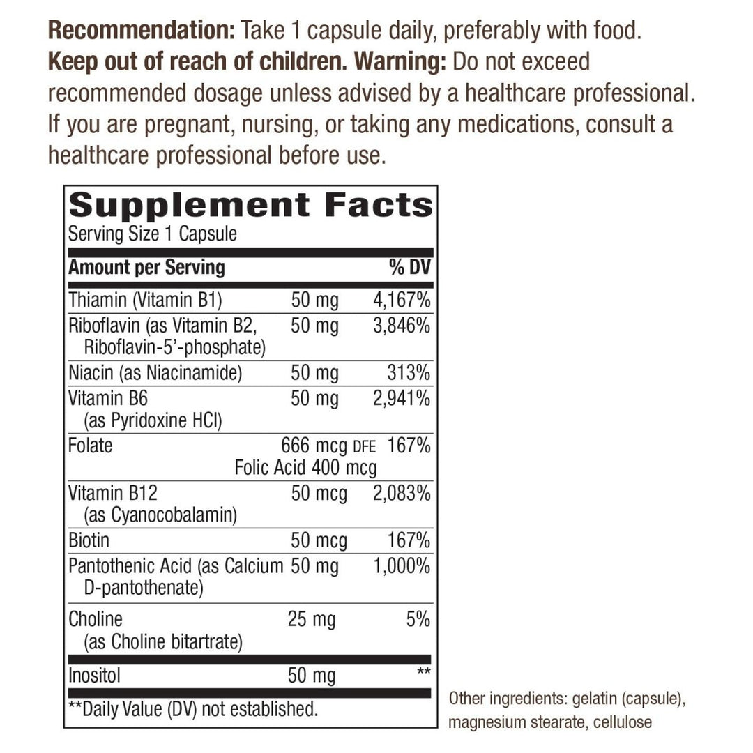 Nature's Way Vitamin B - 50 Complex Capsules - Comprehensive B - Vitamin Support - The Oasis of Health