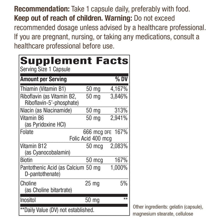 Nature's Way Vitamin B - 50 Complex Capsules - Comprehensive B - Vitamin Support - The Oasis of Health