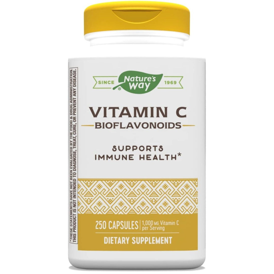 Nature's Way Vitamin C 500 mg with Bioflavonoids; 1000 mg Vitamin C per Serving; 250 Capsules - The Oasis of Health