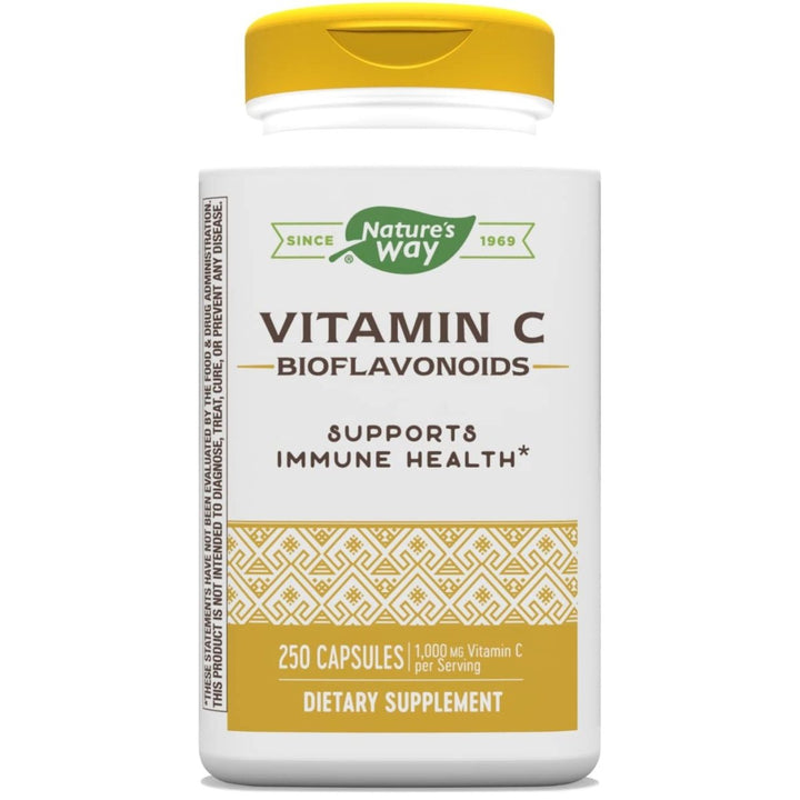 Nature's Way Vitamin C 500 mg with Bioflavonoids; 1000 mg Vitamin C per Serving; 250 Capsules - The Oasis of Health
