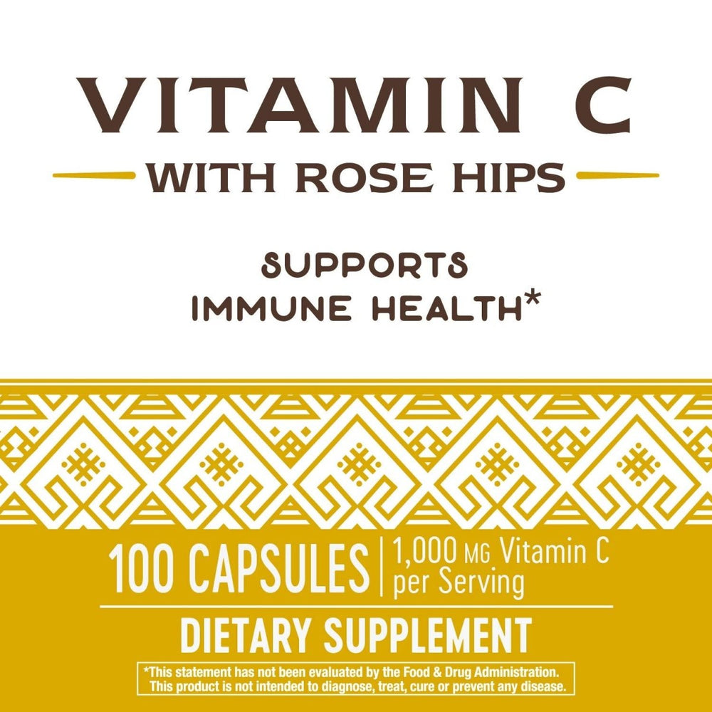 Nature's Way Vitamin C with Rose Hips; 1000 mg per Serving; 100 Capsules - The Oasis of Health