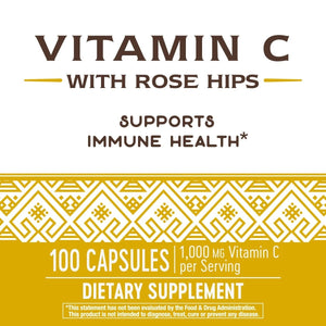 Nature's Way Vitamin C with Rose Hips; 1000 mg per Serving; 100 Capsules - The Oasis of Health