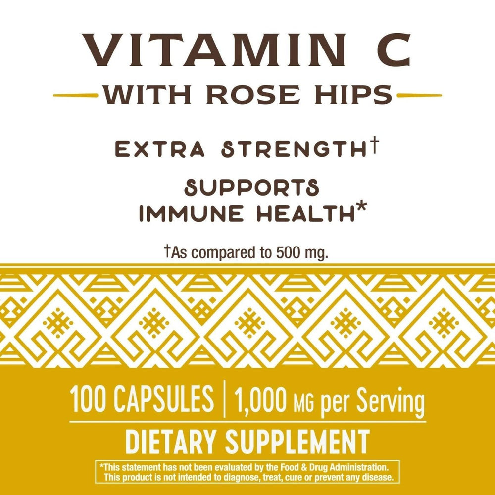 Nature's Way Vitamin C with Rose Hips Extra Strength; 1000 mg per Serving - The Oasis of Health