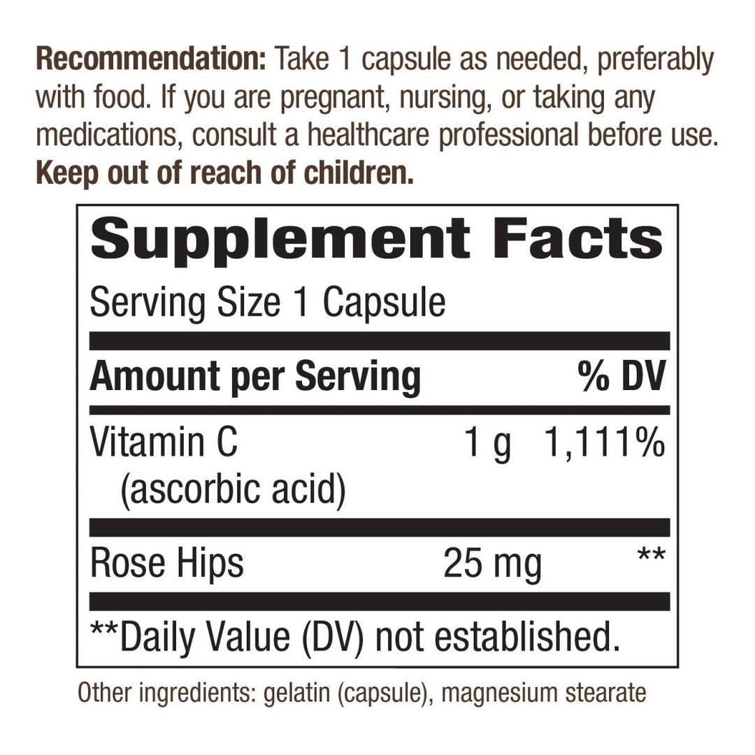 Nature's Way Vitamin C with Rose Hips Extra Strength; 1000 mg per Serving - The Oasis of Health