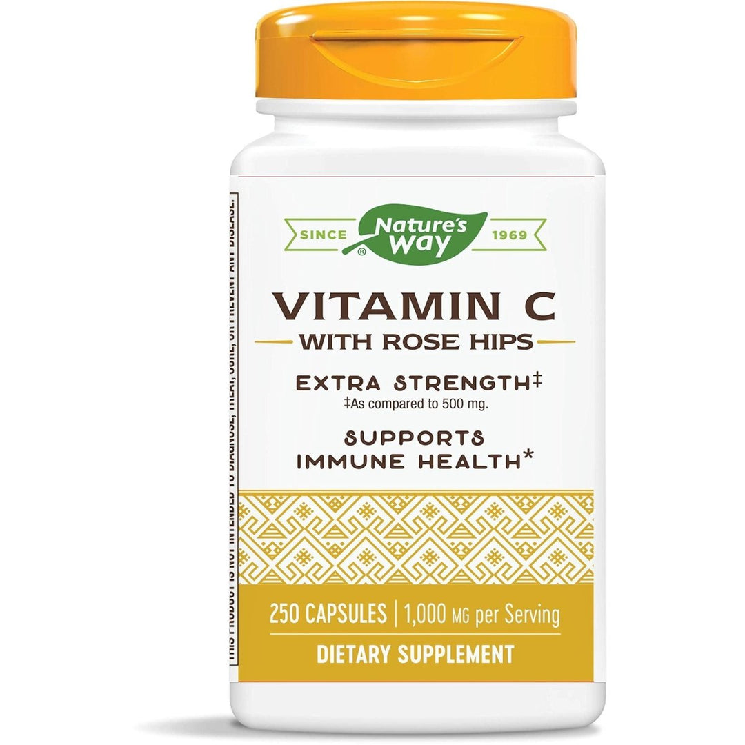 Nature's Way Vitamin C with Rose Hips - Powerful Immune Support and Antioxidant Protection - 1000 mg per Serving, 250 Capsules - The Oasis of Health