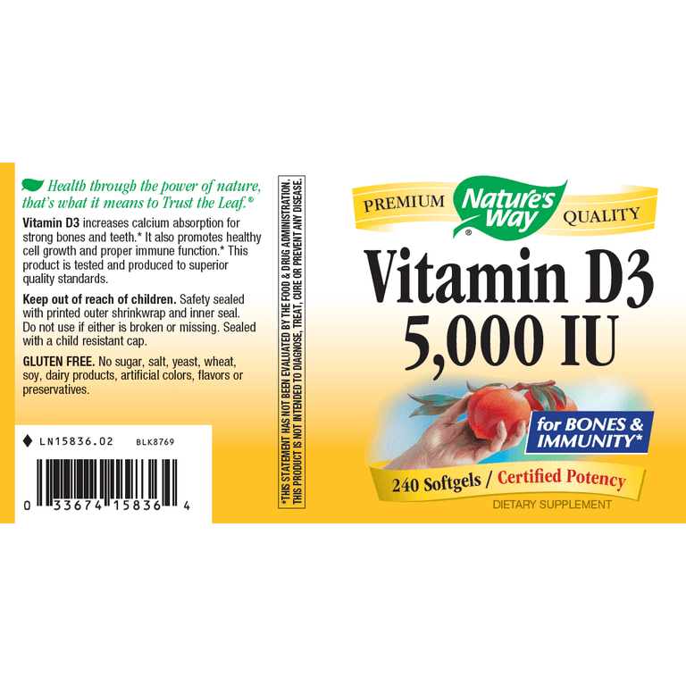 Nature's Way Vitamin D3 Max 240 Softgels - 15836 - 3 Pack - The Oasis of Health