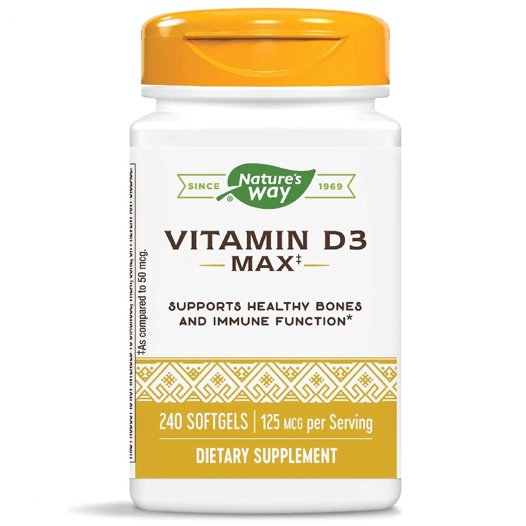 Nature's Way Vitamin D3 Max, Supports Healthy Bones and Teeth*, Supports Immune Health*, 125mcg per Serving, 240 Softgels - The Oasis of Health