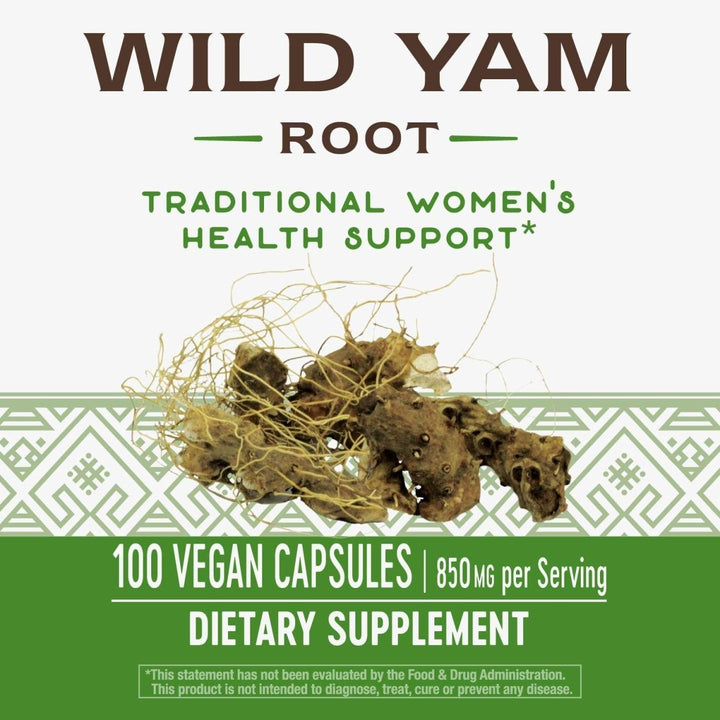 Nature's Way Wild Yam Root - Soothes GI Discomfort - 100 Capsules - The Oasis of Health