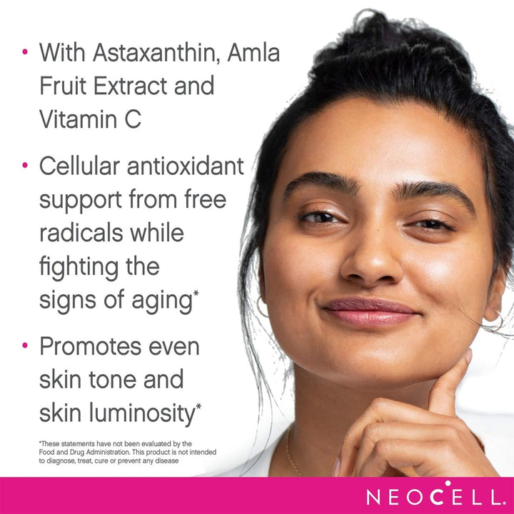 NeoCell Beauty Shield Collagen Gummies with Astaxanthin and Vitamin C For Skin Health, Blackberry Lemon, Gummies, 60 Count, 1 Bottle - The Oasis of Health