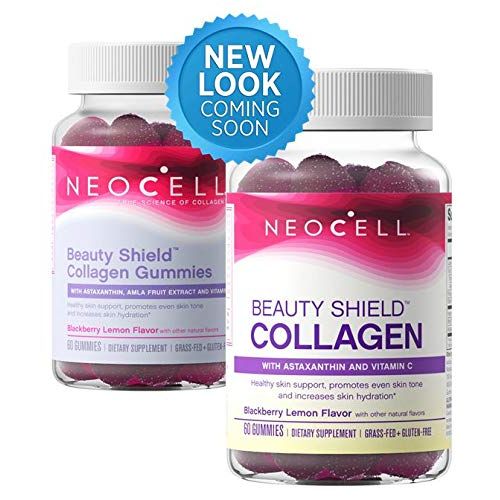 NeoCell Beauty Shield Collagen Gummies with Astaxanthin and Vitamin C For Skin Health, Blackberry Lemon, Gummies, 60 Count, 1 Bottle - The Oasis of Health
