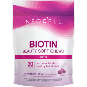 NeoCell Biotin Beauty Soft Chews - Acai Berry Flavor - 30 Count - The Oasis of Health