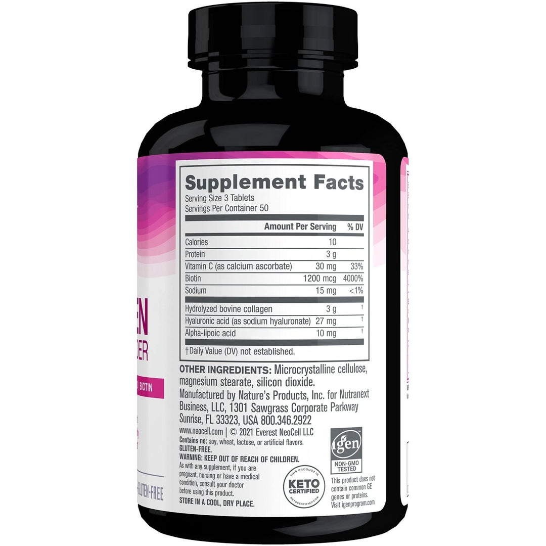 NeoCell Collagen Beauty Builder With Hyaluronic Acid and Biotin, Skin, Hair and Nails Supplement, Includes Antioxidants, Tablet, 150 Count, 1 Bottle - The Oasis of Health