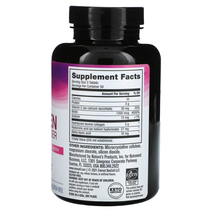 NeoCell Collagen Beauty Builder With Hyaluronic Acid and Biotin, Skin, Hair and Nails Supplement, Includes Antioxidants, Tablet, 150 Count, 1 Bottle - The Oasis of Health