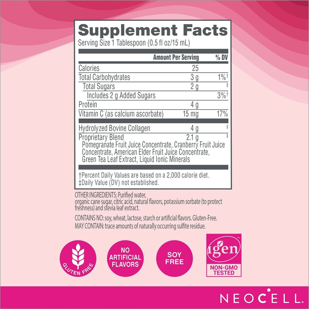 NeoCell Collagen Peptides + Vitamin C Liquid, 16 Oz - The Oasis of Health