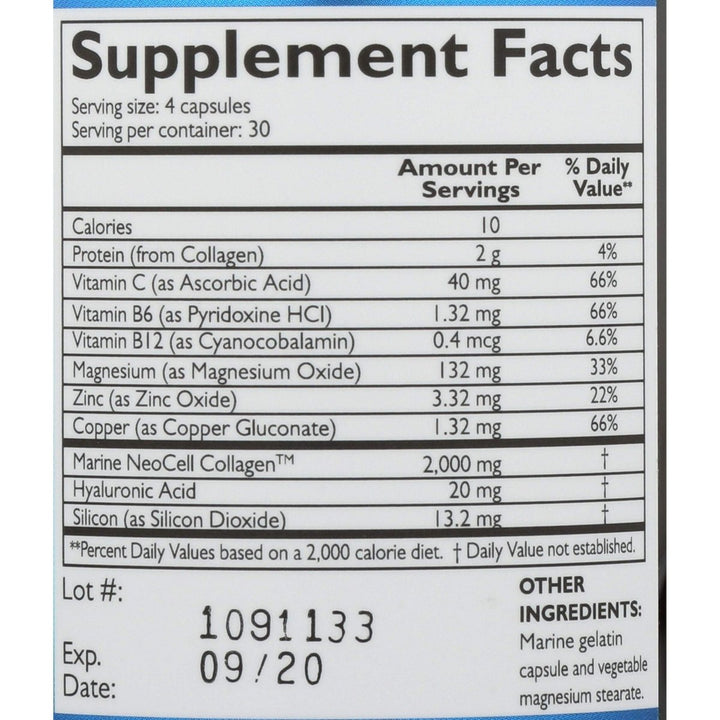 Neocell Fish Collagen Plus - 120 Capsules for Skin and Joint Support - The Oasis of Health