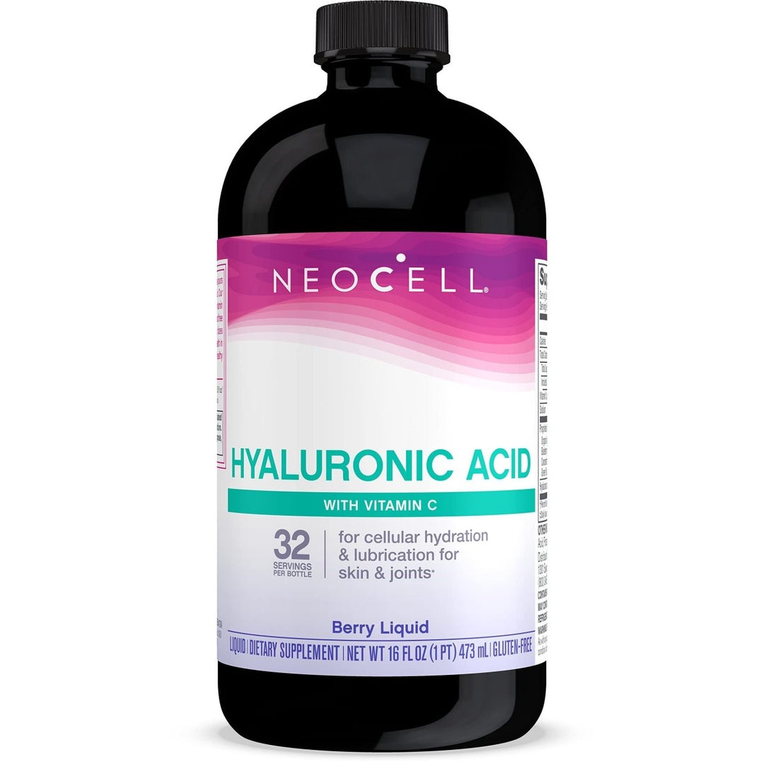 NeoCell Hyaluronic Acid Liquid with Vitamin C, Fights Collagen Depletion, Supports Tissue Hydration, Gluten Free, Berry, 16 Fl. Oz - The Oasis of Health