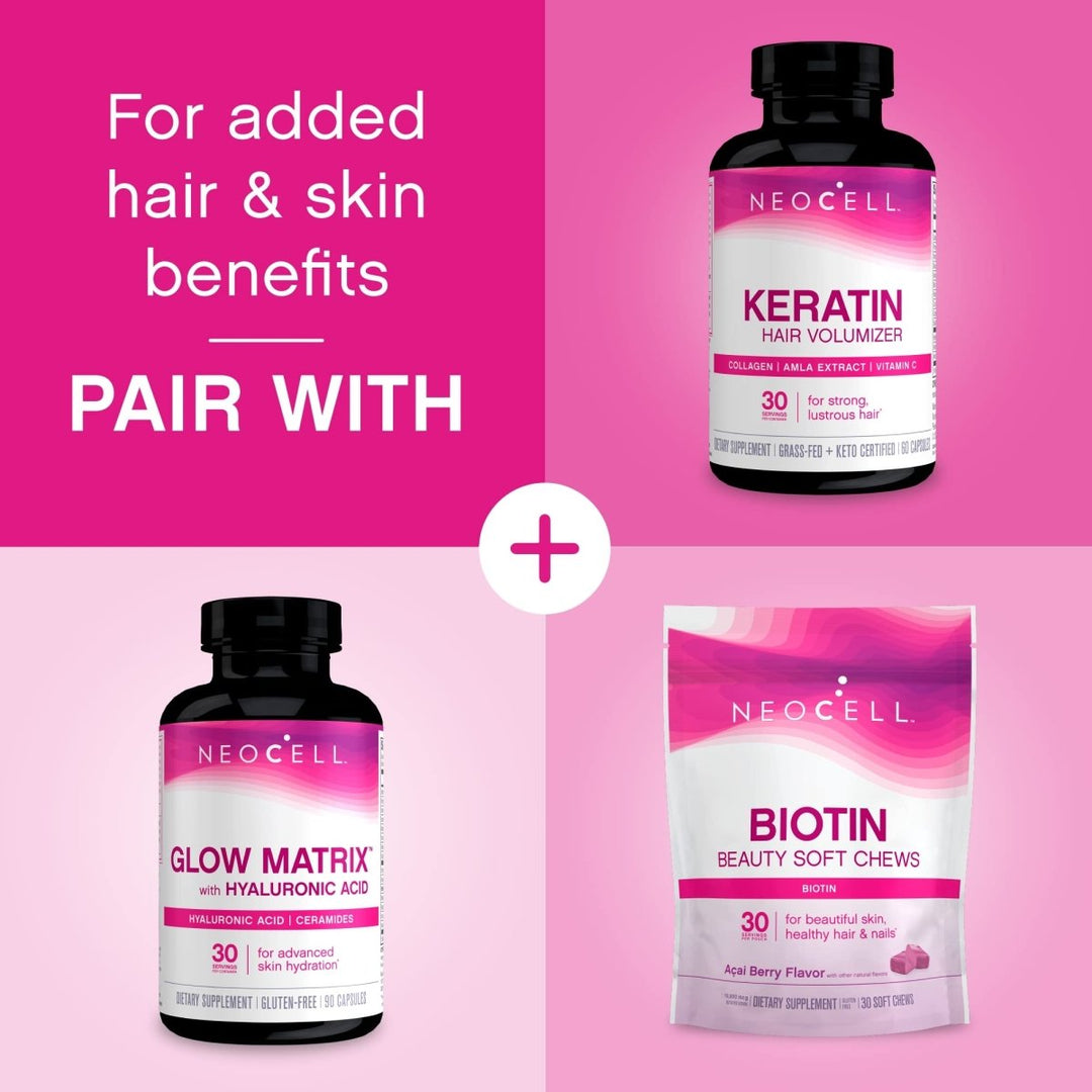 NeoCell Super Collagen Peptides, 10g Collagen Peptides per Serving, Gluten Free, Keto Friendly, Non - GMO, Grass Fed, Healthy Hair, Skin, Nails and Joints, Unflavored Powder, 14.1 oz., 1 Canister - The Oasis of Health