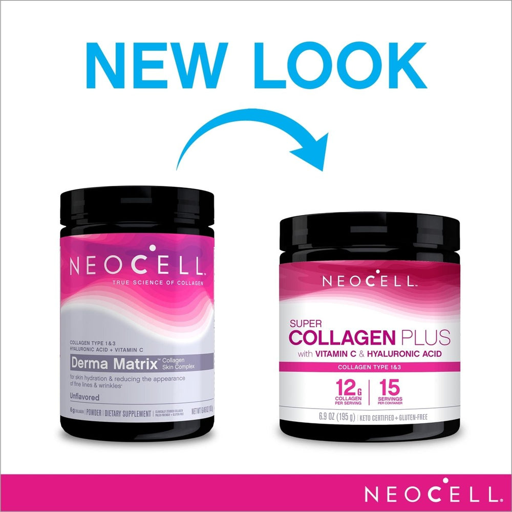 NeoCell Super Collagen Plus With Vitamin C and Hyaluronic Acid, For Skin Hydration and Healthy Skin, Hair and Nails Support, Unflavored, Collagen Powder, 6.9 oz., 1 Canister - The Oasis of Health