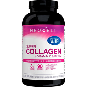NeoCell Super Collagen With Vitamin C and Biotin, Skin, Hair and Nails Supplement, Includes Antioxidants, Tablet, 270 Count, 1 Bottle - The Oasis of Health