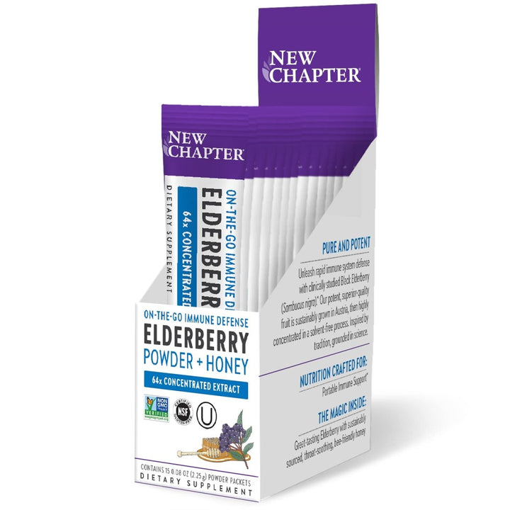 New Chapter Elderberry Powder On The Go Sticks 12 Packets - The Oasis of Health