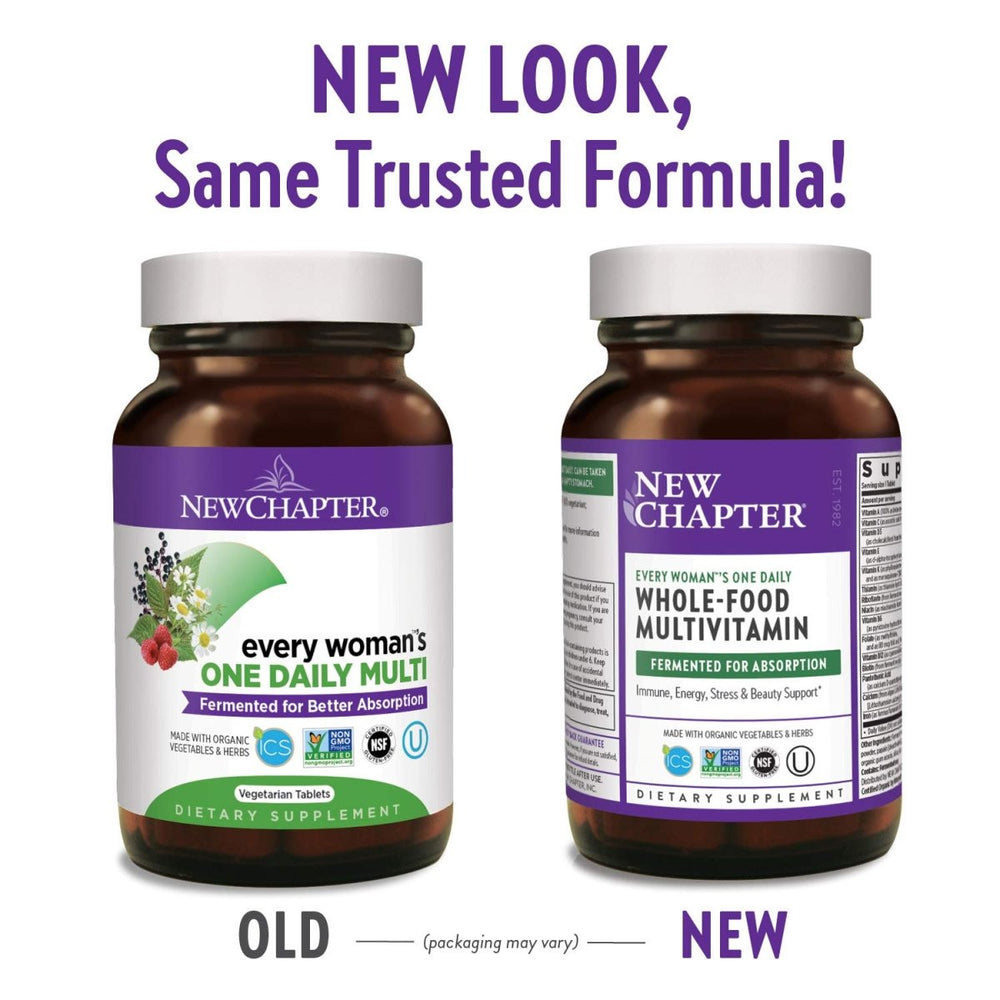 New Chapter Every Woman's One Daily, Women's Multivitamin Fermented with Probiotics + Iron + B Vitamins + Vitamin D3 + Organic Non - GMO Ingredients, 24 Count - The Oasis of Health