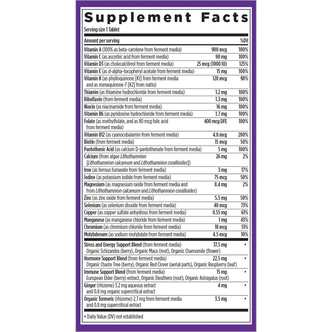 New Chapter Every Woman's One Daily, Women's Multivitamin Fermented with Probiotics + Iron + B Vitamins + Vitamin D3 + Organic Non - GMO Ingredients, 24 Count - The Oasis of Health