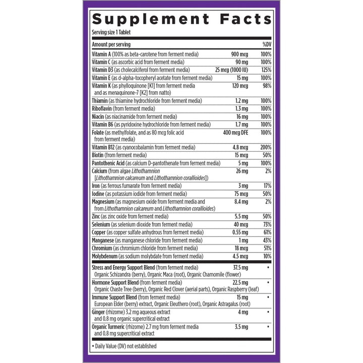 New Chapter Every Woman's One Daily, Women's Multivitamin Fermented with Probiotics + Iron + B Vitamins + Vitamin D3 + Organic Non - GMO Ingredients, 24 Count - The Oasis of Health