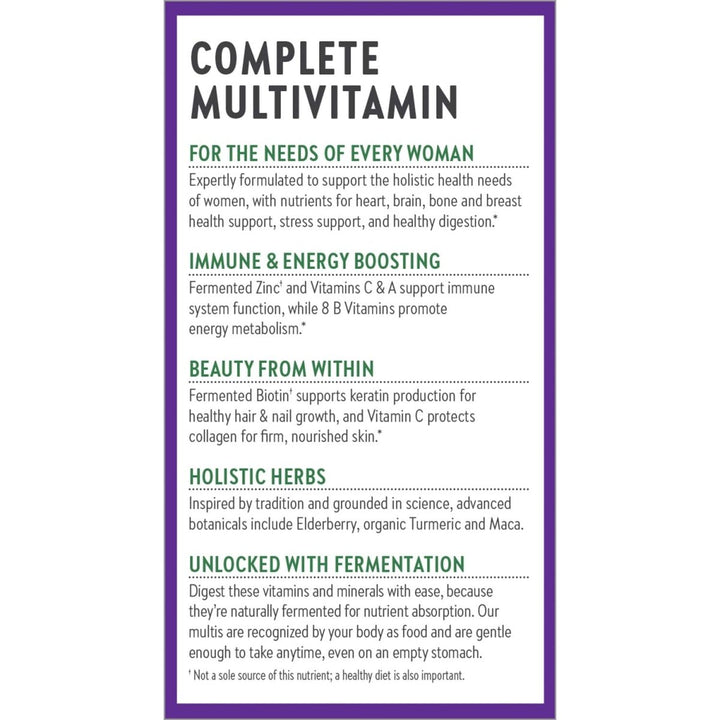New Chapter Every Woman's One Daily, Women's Multivitamin Fermented with Probiotics + Iron + B Vitamins + Vitamin D3 + Organic Non - GMO Ingredients, 24 Count - The Oasis of Health