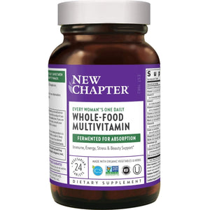 New Chapter Every Woman's One Daily, Women's Multivitamin Fermented with Probiotics + Iron + B Vitamins + Vitamin D3 + Organic Non - GMO Ingredients, 24 Count - The Oasis of Health