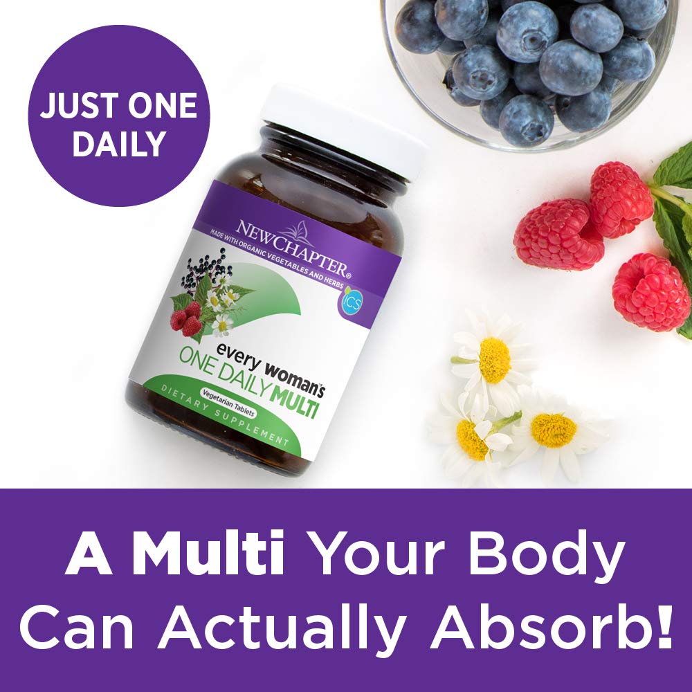 New Chapter Every Woman's One Daily, Women's Multivitamin Fermented with Probiotics + Iron + B Vitamins + Vitamin D3 + Organic Non - GMO Ingredients, 24 Count - The Oasis of Health