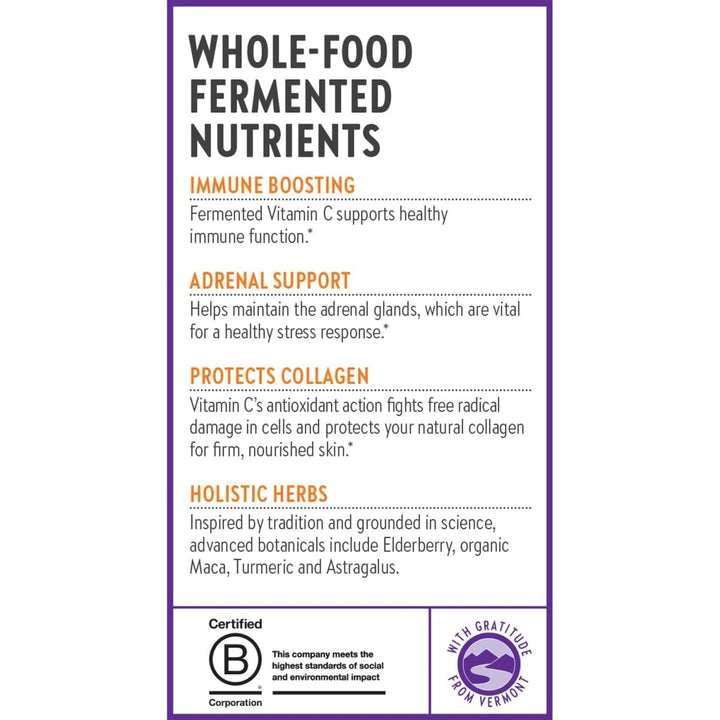 New Chapter Fermented Activated C Complex, Rich in Vitamin C for Immune Health, Collagen Protection + Adrenal Support, Made with Organic Herbs, Non - GMO, 60 Count - The Oasis of Health