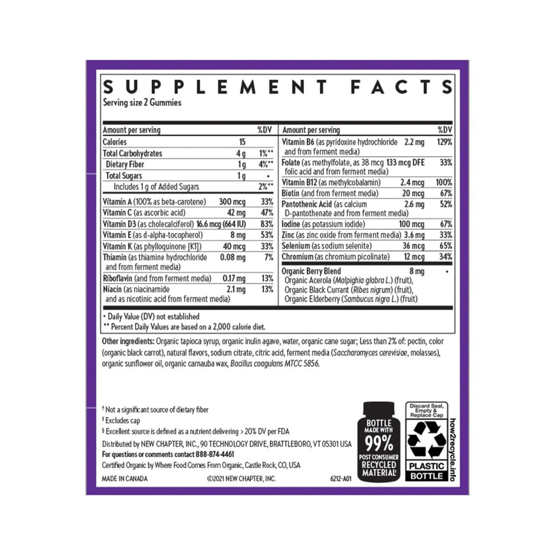 New Chapter Kids Multivitamin Gummies - 50% Less Sugar, Kids Gummy Vitamins with Vitamins C, D3 & Zinc, Non - GMO, Gluten Free, Berry - Citrus, 60ct - The Oasis of Health