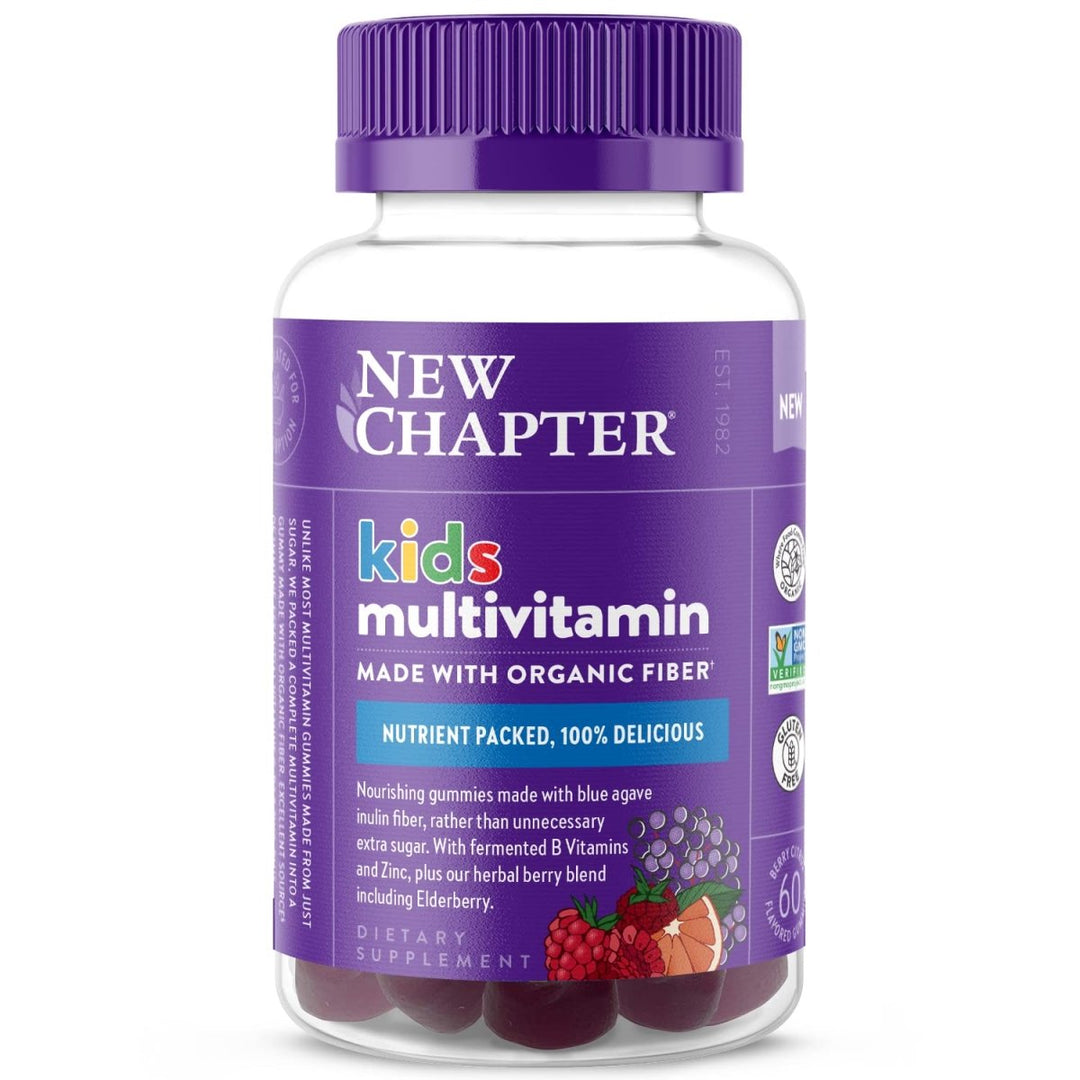 New Chapter Kids Multivitamin Gummies - 50% Less Sugar, Kids Gummy Vitamins with Vitamins C, D3 & Zinc, Non - GMO, Gluten Free, Berry - Citrus, 60ct - The Oasis of Health