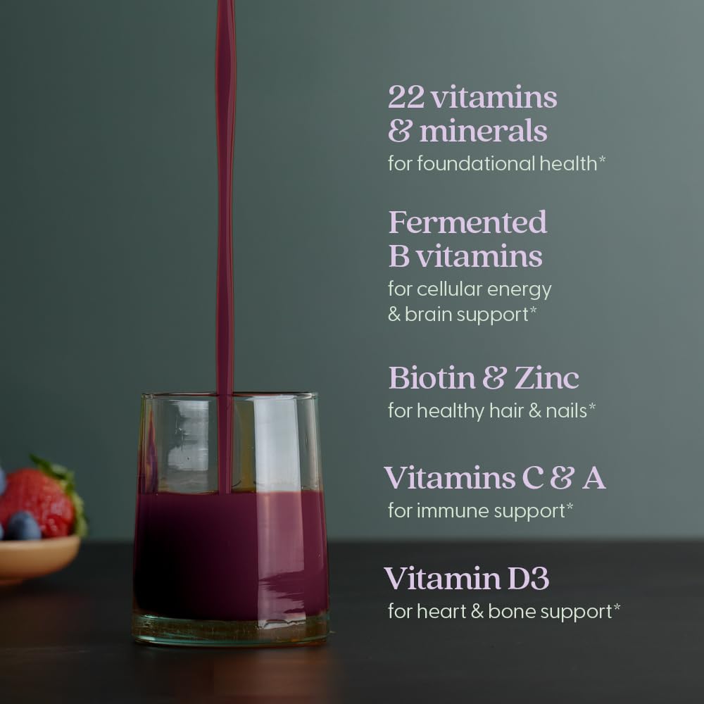 New Chapter Liquid Multivitamin + Mineral Supplement for Whole - Body Benefits, 100% Delicious Multivitamin for Adults, Teens & Kids 2+, Ready to Absorb Faster, Mixed Berry Flavored, 30 oz - The Oasis of Health