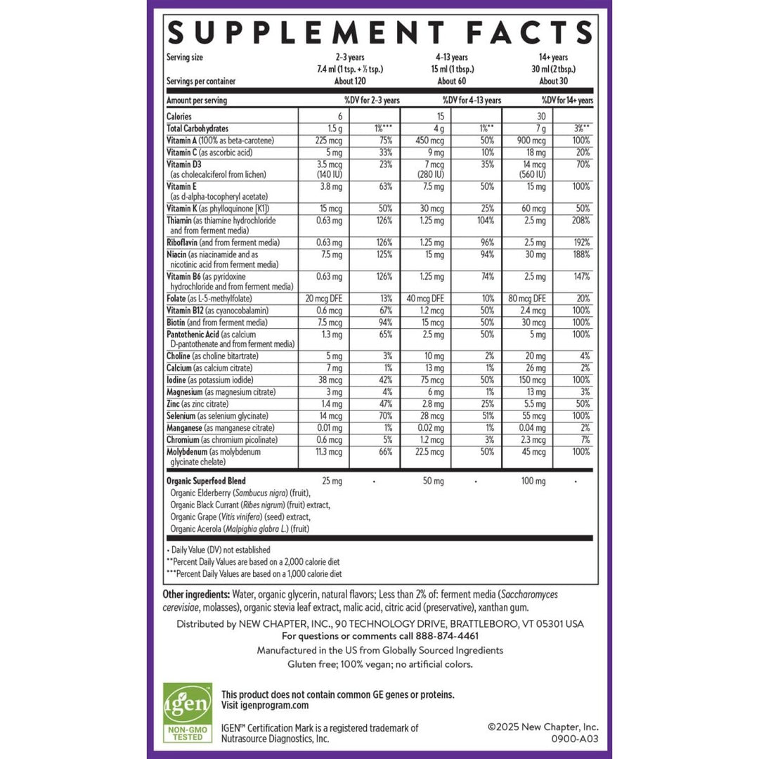 New Chapter Liquid Multivitamin + Mineral Supplement for Whole - Body Benefits, 100% Delicious Multivitamin for Adults, Teens & Kids 2+, Ready to Absorb Faster, Orange Mango Flavored, 30 oz - The Oasis of Health