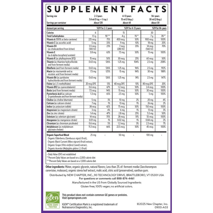 New Chapter Liquid Multivitamin + Mineral Supplement for Whole - Body Benefits, 100% Delicious Multivitamin for Adults, Teens & Kids 2+, Ready to Absorb Faster, Orange Mango Flavored, 30 oz - The Oasis of Health