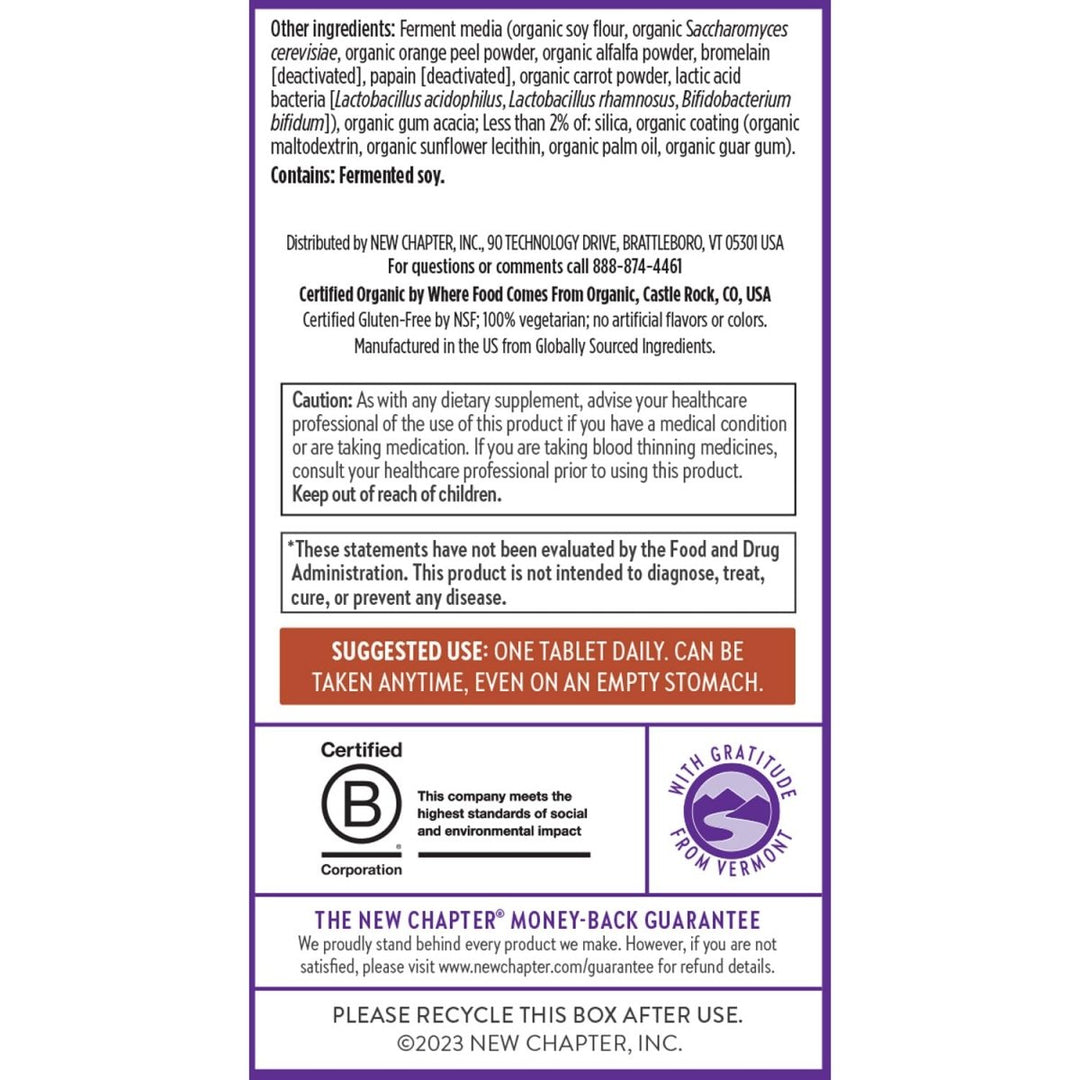 New Chapter Men's Multivitamin for Immune, Stress, Heart + Energy Support with Fermented Nutrients - Every Man's One Daily, Made with Organic Vegetables & Herbs, Non - GMO, Gluten Free - 48 ct - The Oasis of Health