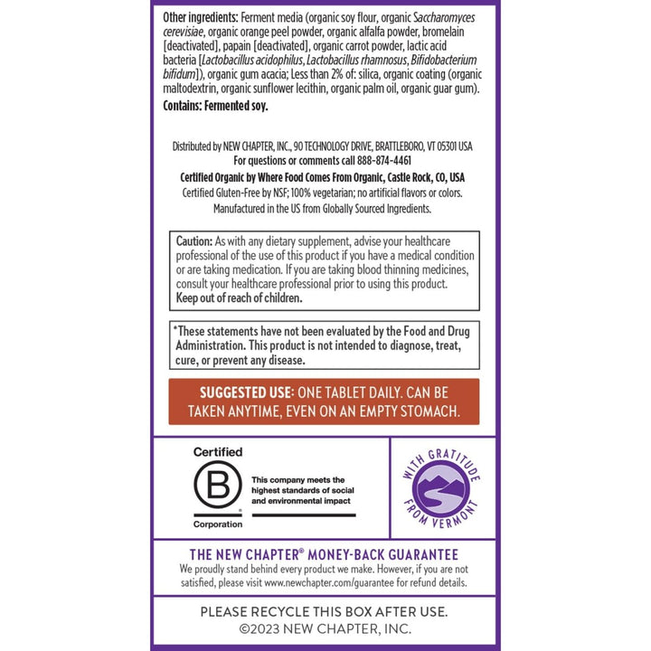 New Chapter Men's Multivitamin for Immune, Stress, Heart + Energy Support with Fermented Nutrients - Every Man's One Daily, Made with Organic Vegetables & Herbs, Non - GMO, Gluten Free - 48 ct - The Oasis of Health