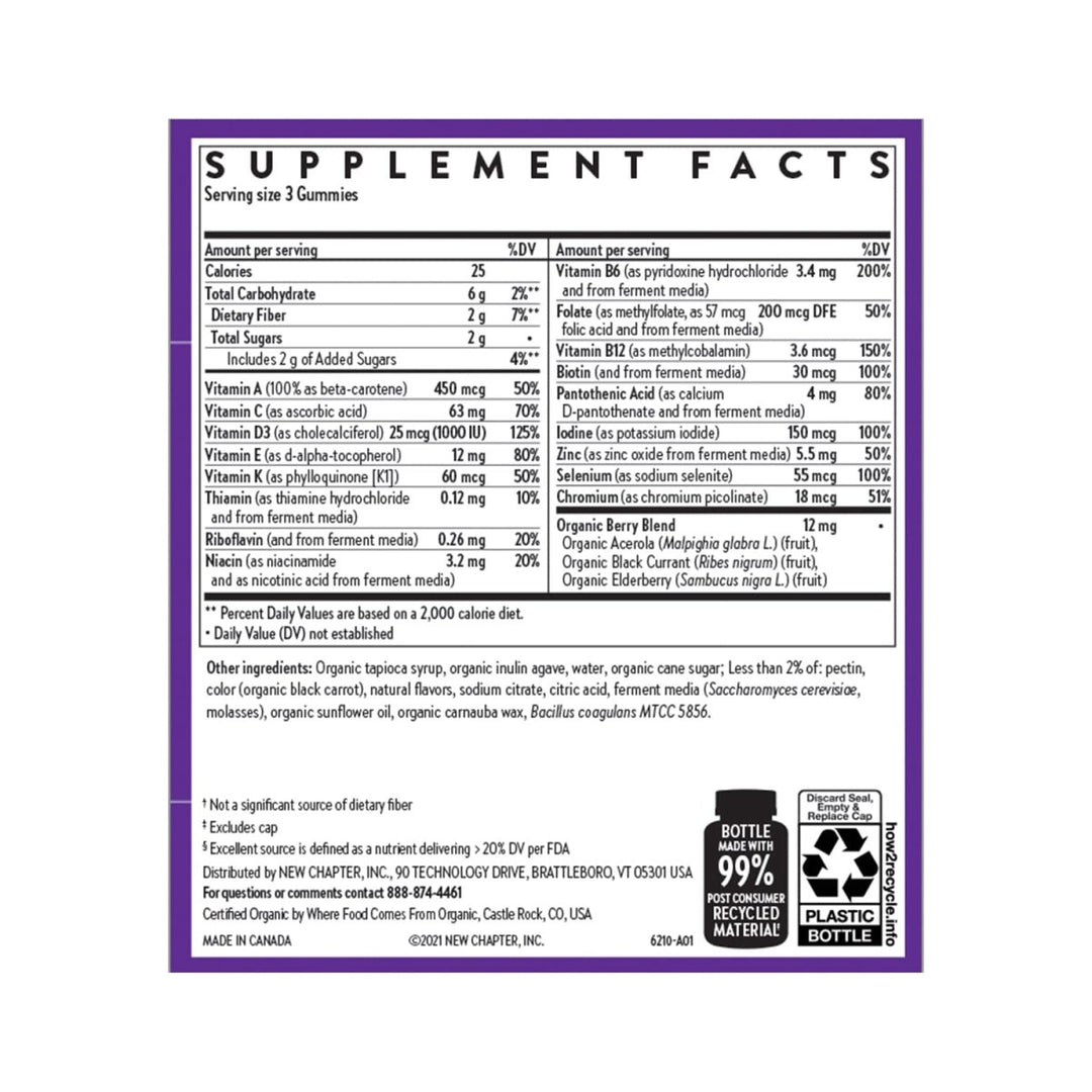 New Chapter Men’s Multivitamin Gummies, 66% Less Sugar, Men’s Gummy Vitamins with Vitamin C, D3 & Zinc, Non - GMO, Gluten Free, Berry - Citrus, 75ct - The Oasis of Health