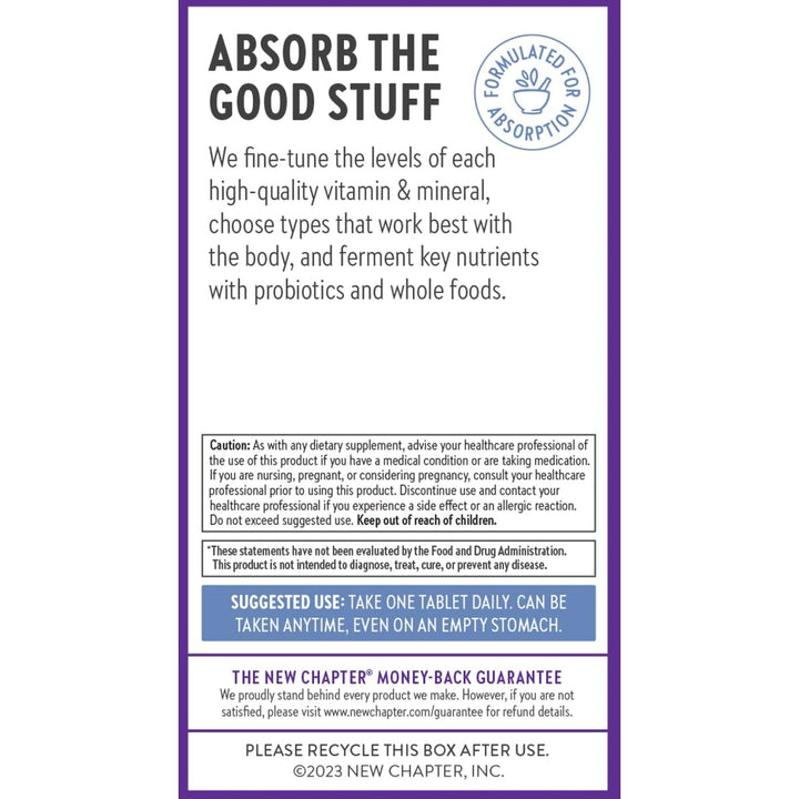 New Chapter? One Daily Multivitamin + Immunity ? Enhanced Immune Support from Extra Vitamin C, D3 & Zinc + Clinical - Strength Holy Basil* 100% Vegetarian, Non - GMO, Certified Gluten Free, 30 ct - The Oasis of Health