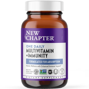 New Chapter? One Daily Multivitamin + Immunity ? Enhanced Immune Support from Extra Vitamin C, D3 & Zinc + Clinical - Strength Holy Basil* 100% Vegetarian, Non - GMO, Certified Gluten Free, 30 ct - The Oasis of Health