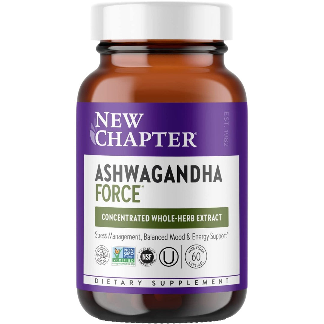 New Chapter Organic Ashwagandha Supplement, One Capsule a Day of Adaptogens for Stress Relief, Mood Support, & Energy, Vegan, 60 Count - The Oasis of Health