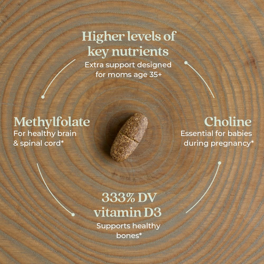 New Chapter Prenatal Vitamins, One Daily Prenatal Multivitamin Enhanced for Age 35+ with Methylfolate + Choline for Healthy Mom & Baby, Gluten Free & Non - GMO - 30 ct - The Oasis of Health