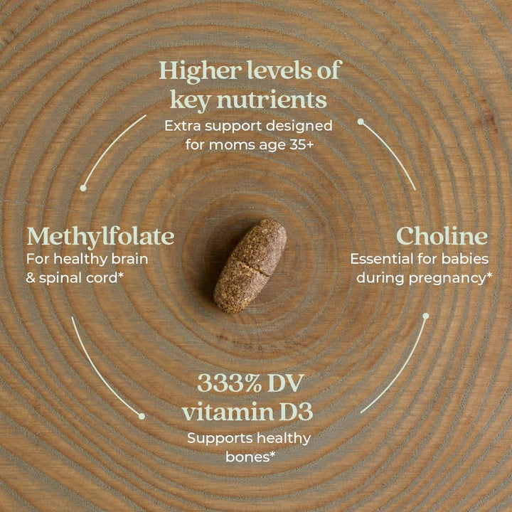 New Chapter Prenatal Vitamins, One Daily Prenatal Multivitamin Enhanced for Age 35+ with Methylfolate + Choline for Healthy Mom & Baby, Gluten Free & Non - GMO - 30 ct - The Oasis of Health