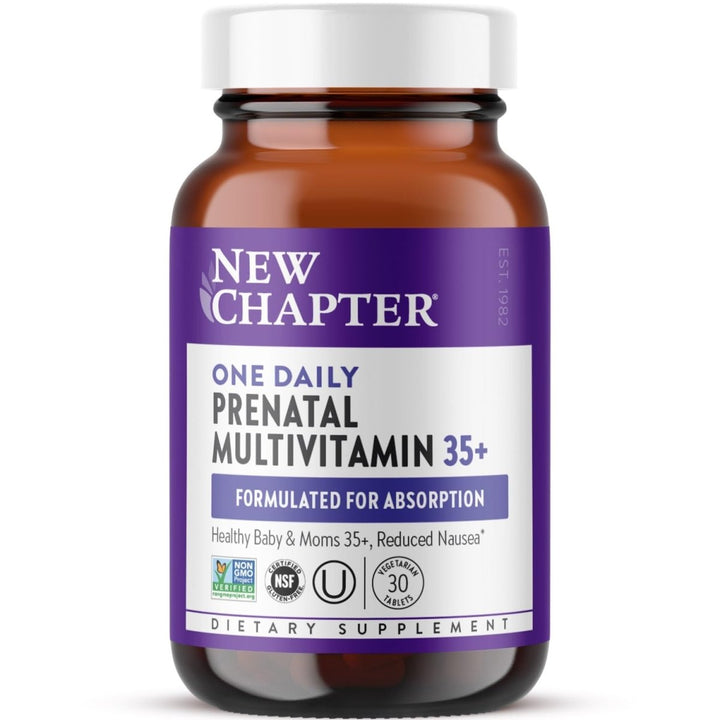 New Chapter Prenatal Vitamins, One Daily Prenatal Multivitamin Enhanced for Age 35+ with Methylfolate + Choline for Healthy Mom & Baby, Gluten Free & Non - GMO - 30 ct - The Oasis of Health