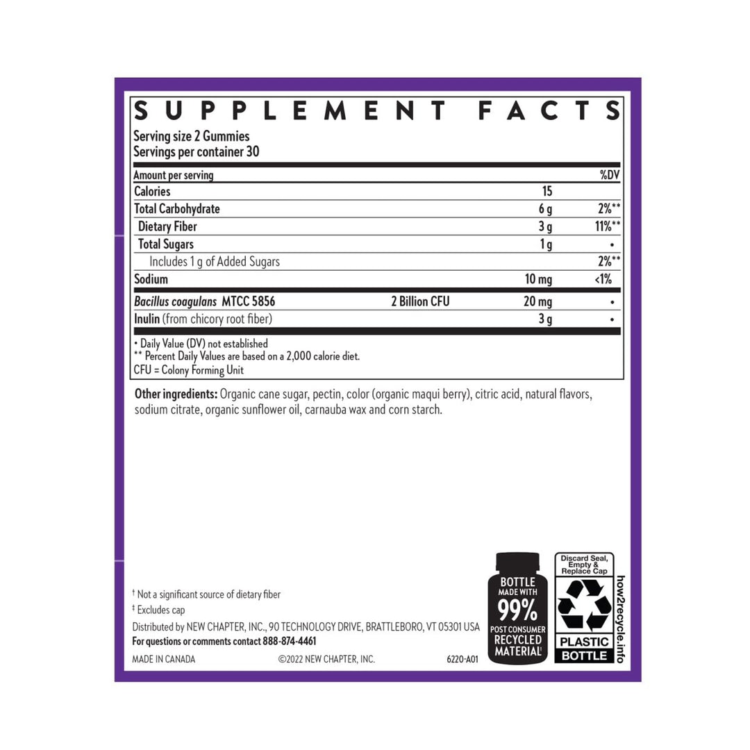 New Chapter Probiotic Gummies for Women and Men, All - Flora (1 Month Supply) – 55% Less Sugar+, Formulated for Holistic Gut Health Support with Probiotics + Prebiotic Fiber + 100% Vegan + Non - GMO - The Oasis of Health