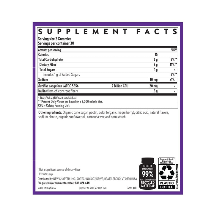 New Chapter Probiotic Gummies for Women and Men, All - Flora (1 Month Supply) – 55% Less Sugar+, Formulated for Holistic Gut Health Support with Probiotics + Prebiotic Fiber + 100% Vegan + Non - GMO - The Oasis of Health