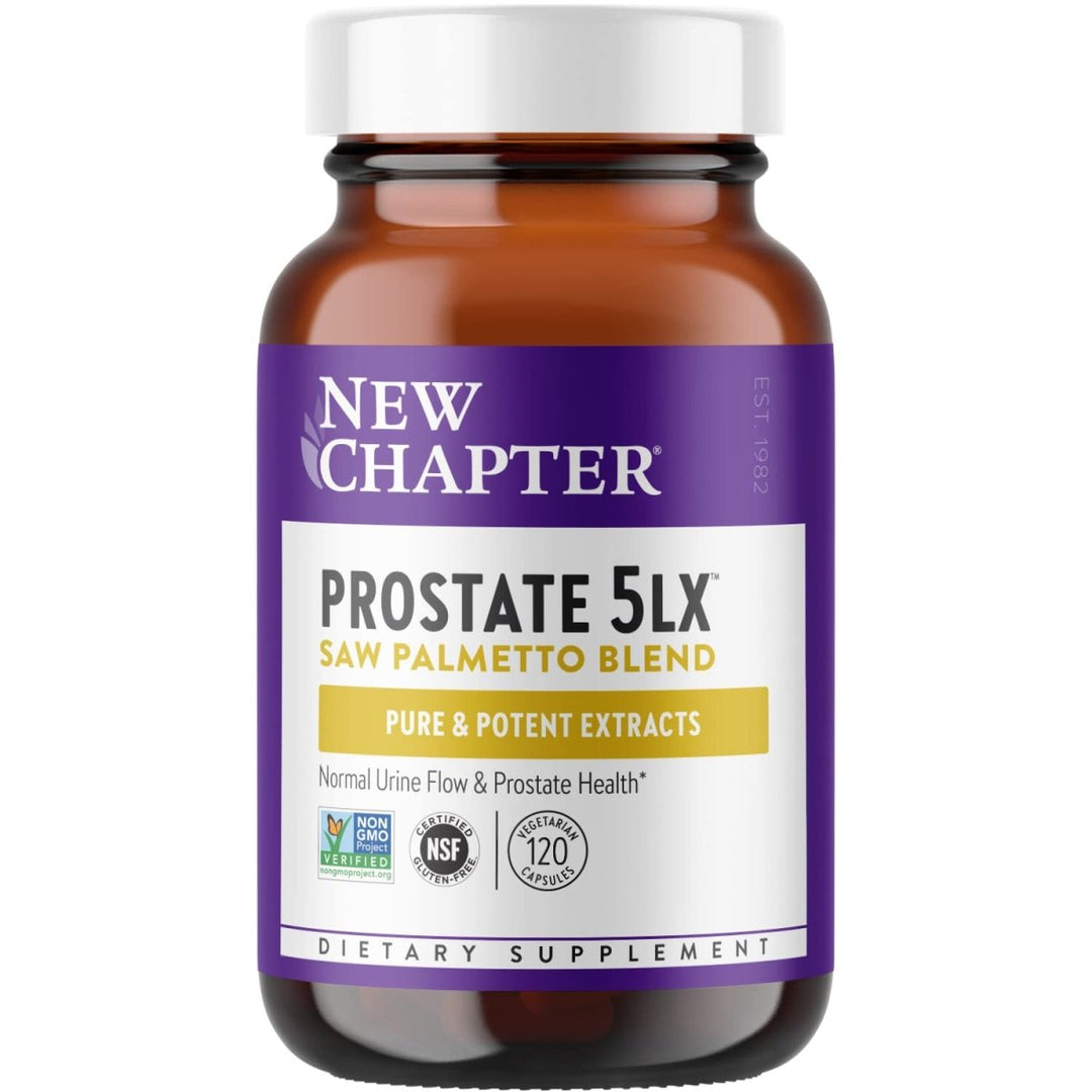 New Chapter Prostate Supplement - Prostate 5LX with Saw Palmetto + Selenium for Prostate Health - 120 ct Vegetarian Capsule - The Oasis of Health