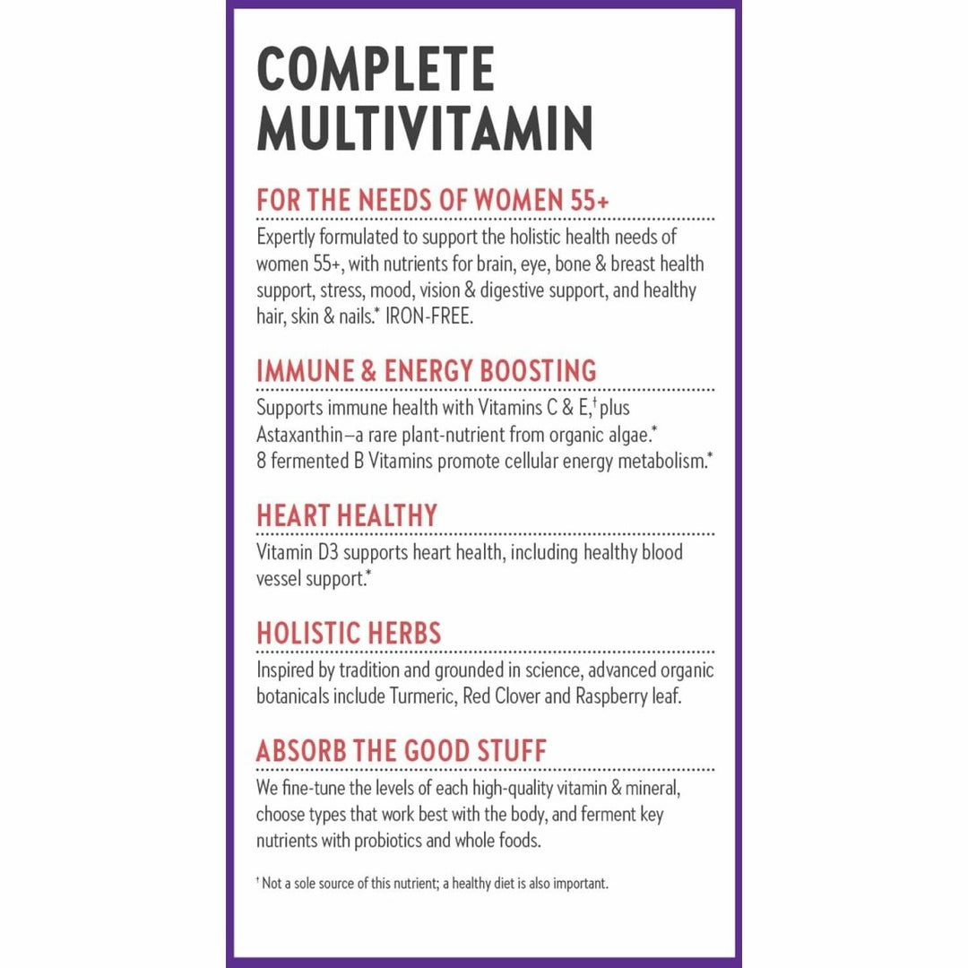 New Chapter Women's Multivitamin 50 Plus for Cellular Energy, Heart & Immune Support with 20+ Nutrients + Astaxanthin - Every Woman's One Daily 55+, Gentle on The Stomach, 72 Count - The Oasis of Health